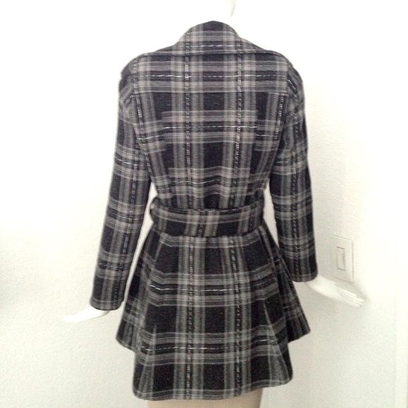 Black white gray check Coat - Picture 4 of 7